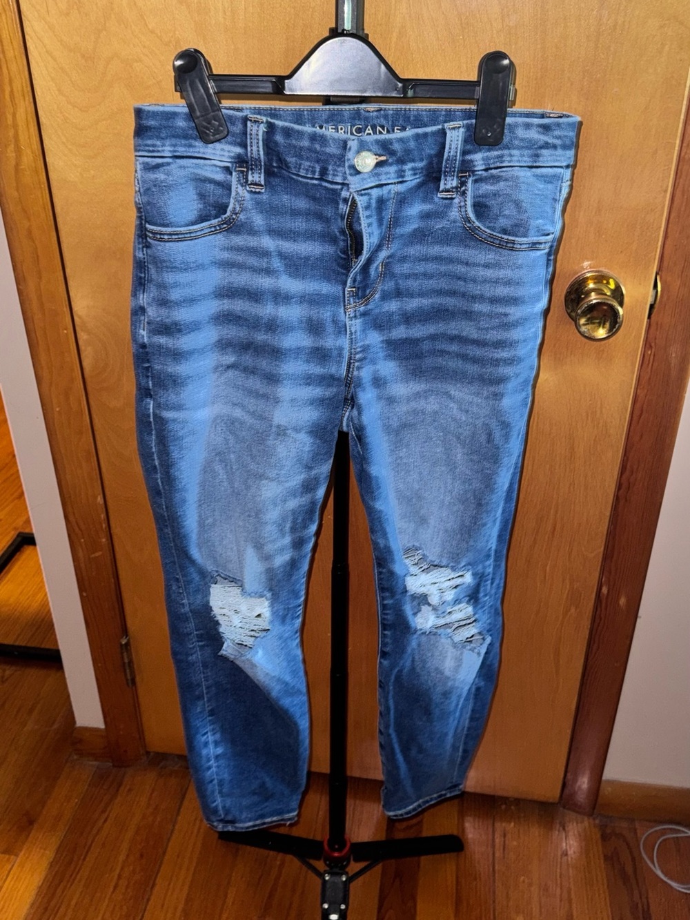 American Eagle Outfitters Distressed Curvy High Rise Jegging Dark Wash